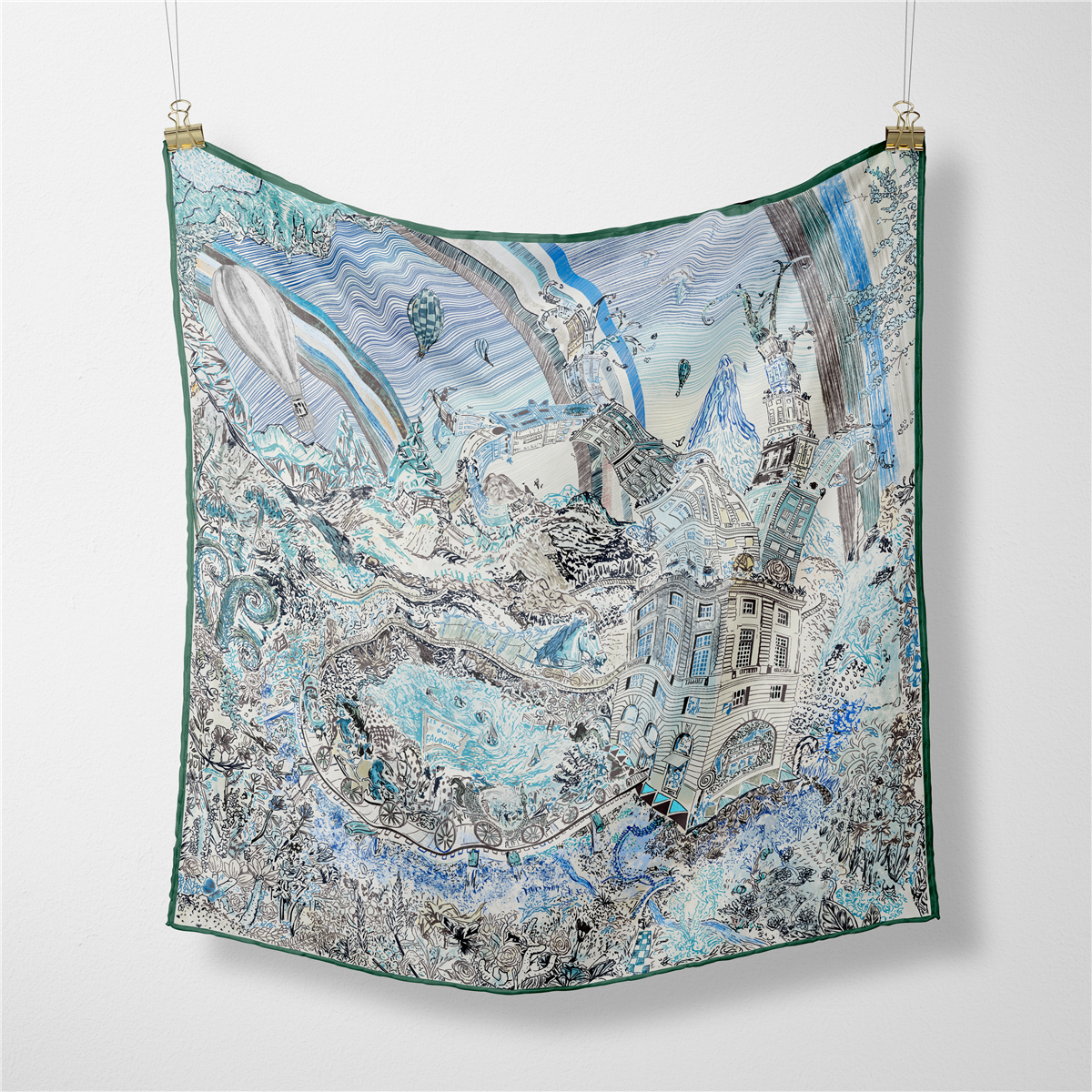 Classic Silk Square Scarf Artistic Design Headpiece Neck Accessory Adornment for Parties, Vacations, Everyday Wear, and Gifts