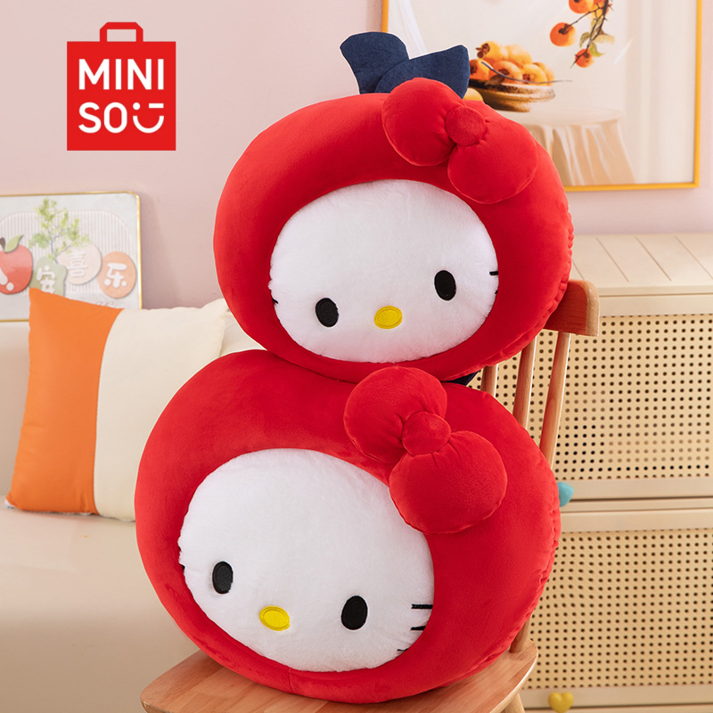 Miniso Hello Kitty Classic Sitting Cute Apple Pillow Plush Doll Gift W260306