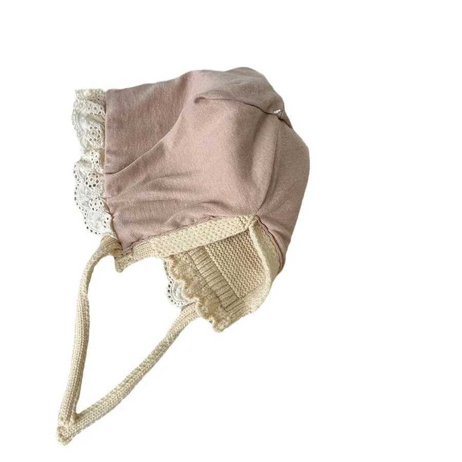 Korean Baby Boys Girls Hat Autumn Winter Warm Ear Protection Caps Ruffle Lace Princess Childrens Knitted Wool Hat Z251029