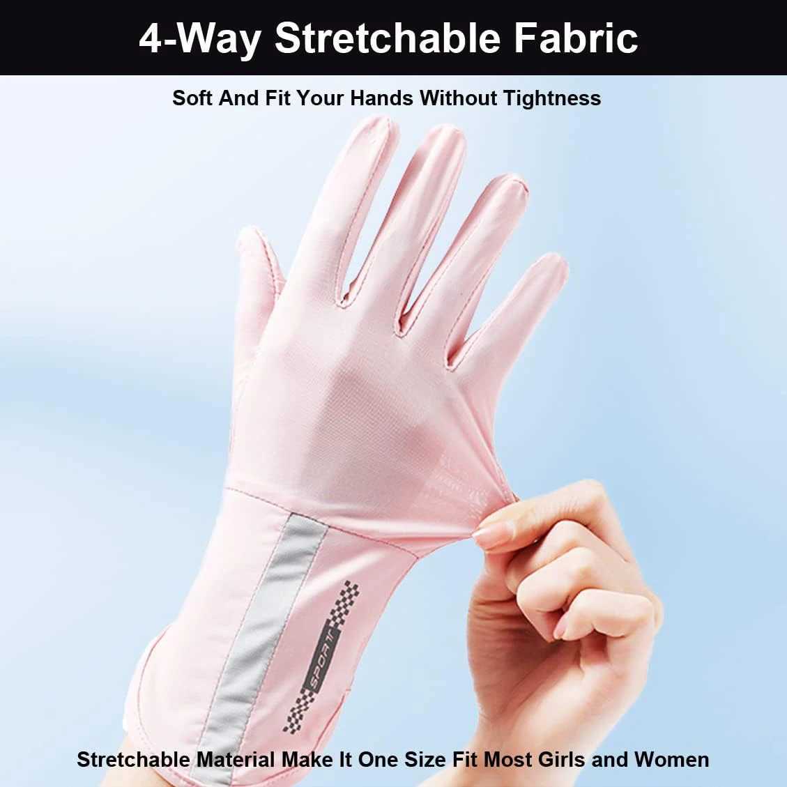 1 Pair Breathable Lightweight Sun Protection GlovesUltraThin NonSlip UV ShieldBreathable Stylish for OutdoorElastic Fit J250922