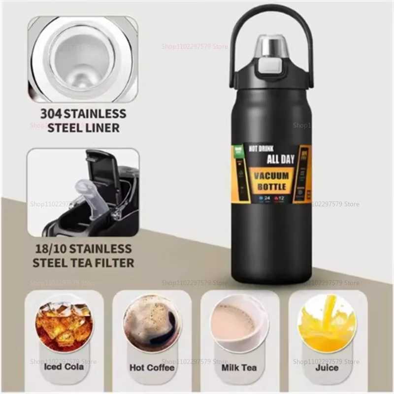 New doubledrink portable thermos insulating pot large capacity outdoor sports kettle 304 stainless steel insulating water cup J250923
