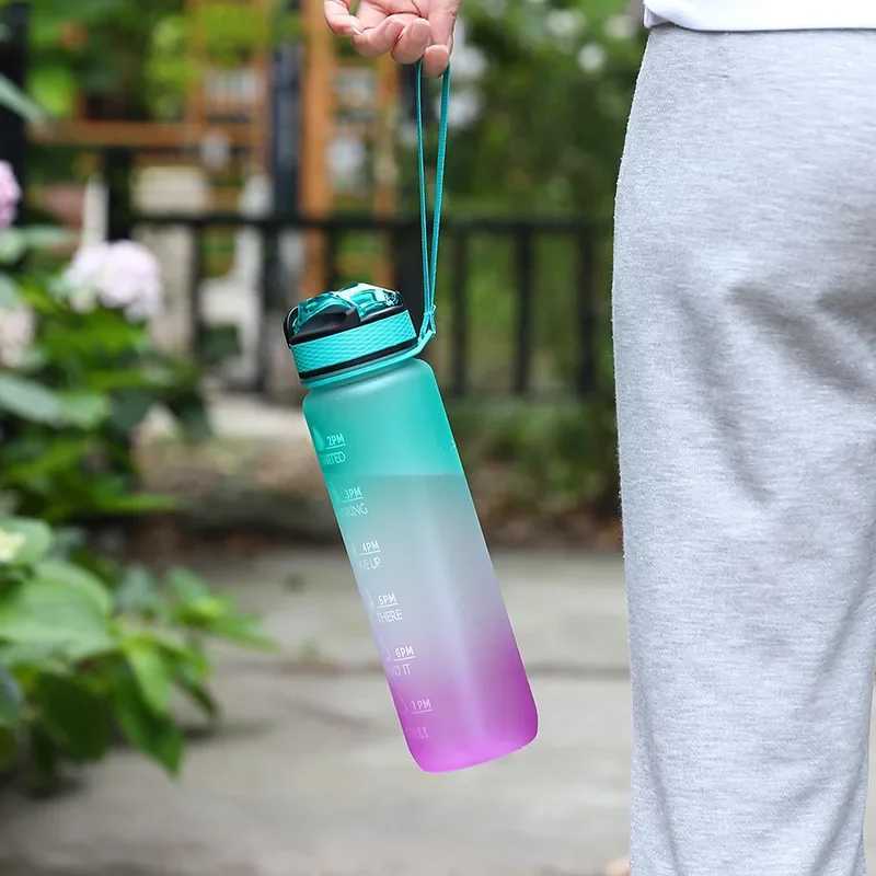 1 Liter Sport Water Bottle Water Bottle Motivational Leakproof Bottles Drinking Outdoor Travel Gym Fitness Jugs For Kitchen Cups J250923