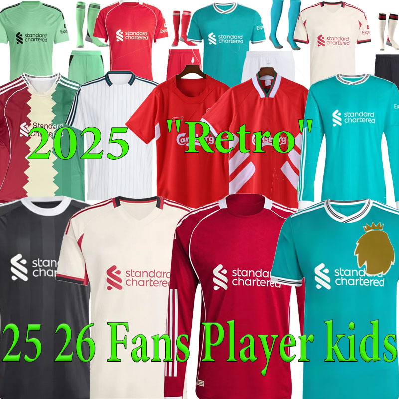 S-4XL 24 25 26 LiverpPudlian soccer jerseys MAC ALLISTER ALEXANDE R-ARNOL D LUIS DIAZ GAKPO 2026 DARWIN SZOBOSZLAI jersey fans player football shirt Mens Kids Kit sock 6