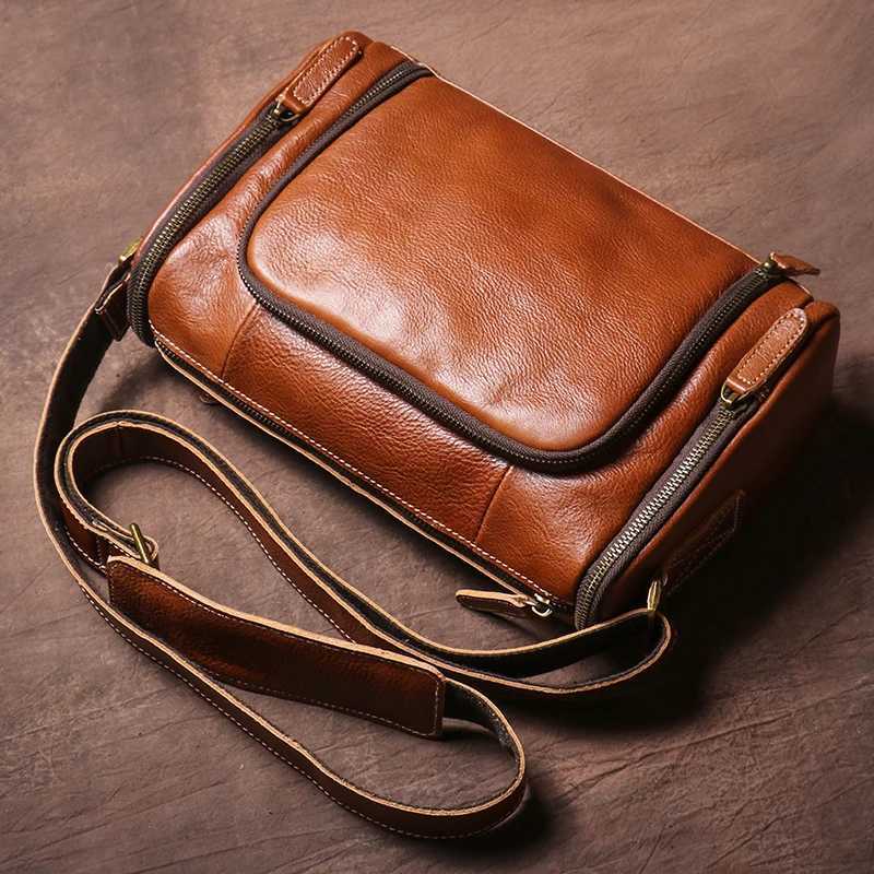 GURO Higher Quality Genuine Leather Shoulder Bag Mens Party Deluxe Crossbody Vintage Top Cowhide multicompartment Messenger Bag J251025