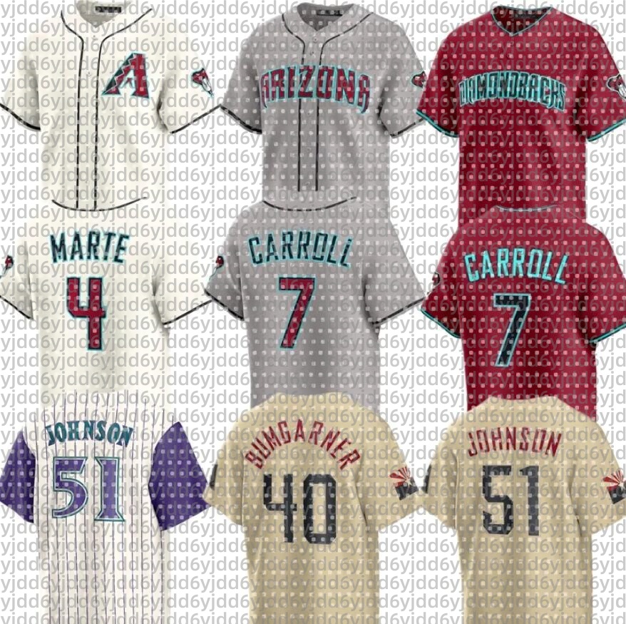 MLB Diamondbacks Baseball Jersey Randy Johnson Christian Walker Corbin Carroll Lourdes Gurriel Jr. Ketel Marte Zac Gallen Joc Pederson Brandon Pfaadt Josh Bell
