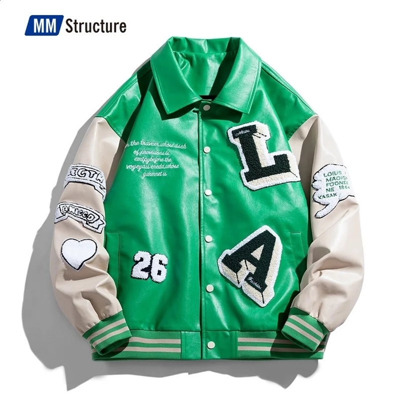 Mens Letters Embroidery Patchwork Harajuku Varsity Jacket Air Pilot Overcoat Baseball Coats Male Hip Hop Men Varsity Jacket 240824