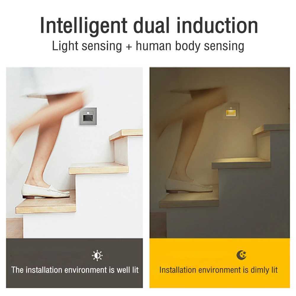 PIR Motion Detector Sensor Led Stair Light Infrared Human Body Induction Lamp Recessed Steps Ladder Staircase Bedroom Decoration C251124