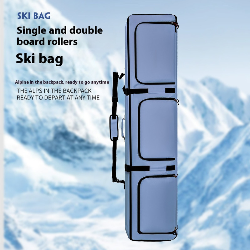 2025 New Lightweight Ski Bag with Wheels Single/Double Board Ski Backpack Dual-Shoulder Design with Separate Compartments Ski Gear Bag Sampling link