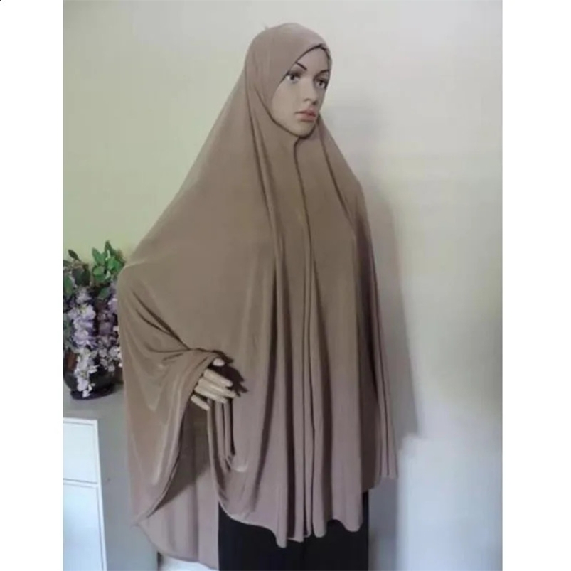 Fashion Muslim Hijab Scarf Oversize 120X110CM Khimar Islam Headscarf Hijab Femme Muslim Turban 241227
