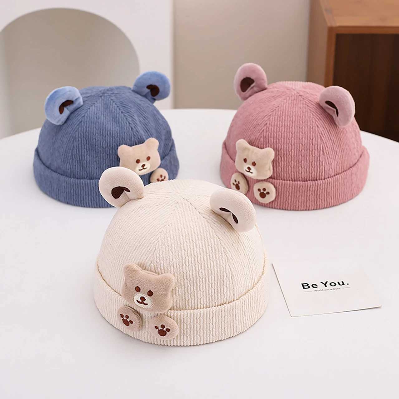 Baby Knitted Landlord Hat Cute Cartoon Children Beanies Winter Warm Dome Brimless Hats 1036Month Toddler Dome Melon Cap Bonnet Z251029