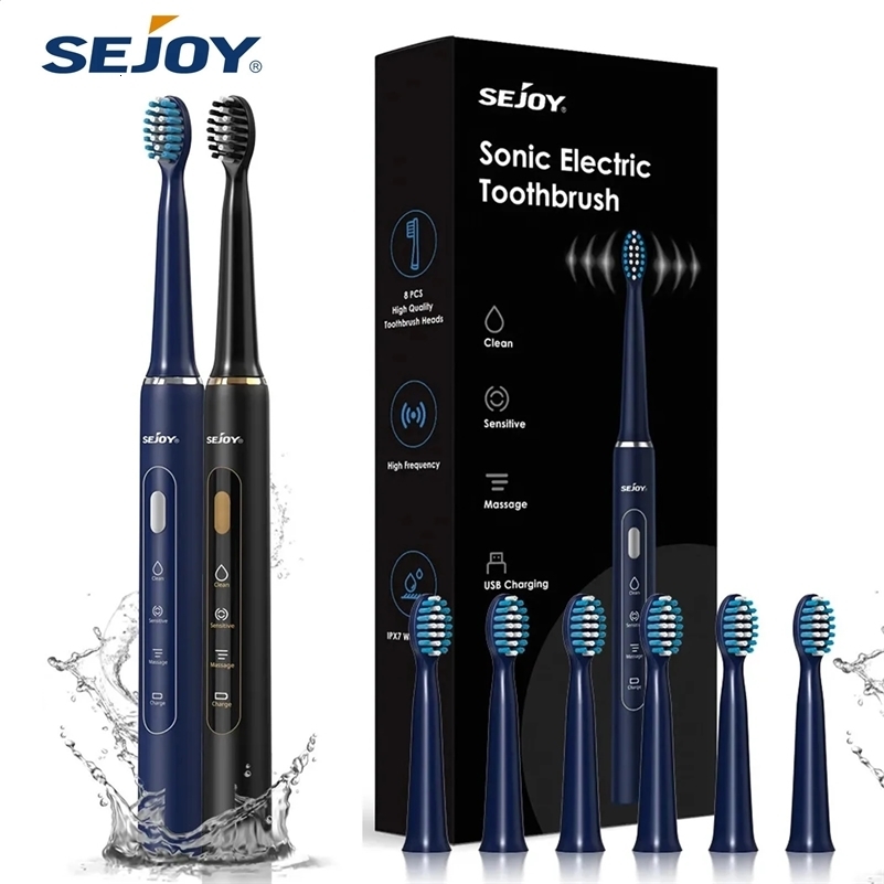Sejoy Electric Toothbrush 3 Cleaning Modes for Dental Care Smart Timer Rechargeable Sonic Toothbrush Gift for Man/Women 250206