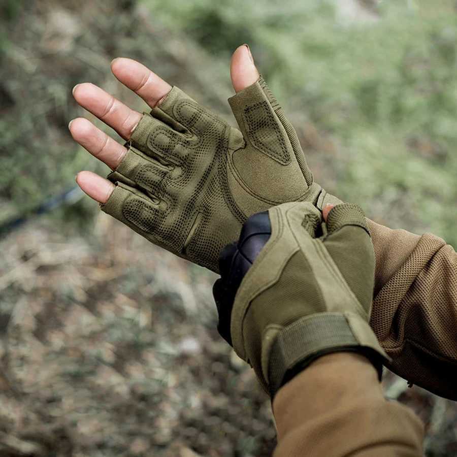 1 Pair Tactical Fingerless Half Finger Motorcycle Motocross Nonslip Guantes Moto Outdoor Sport Motorbiker Racing Gloves J250922