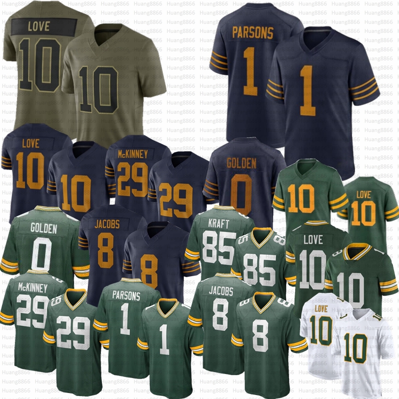 2025 New Love Aaron Josh Jacobs Matthew Golden Micah Parsons Football Jersey Edgerrin Cooper Walker Doubs KRAFT Starr Wicks Musgrave Melton McKinney Jayden Reed
