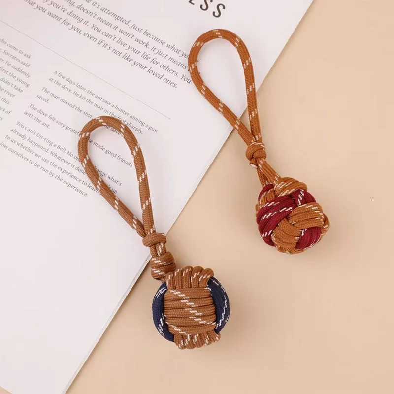 Handbag charm hand woven double colored ball cute creative hanging rope Ins style Nylon rope lock ball bag accessories D250923