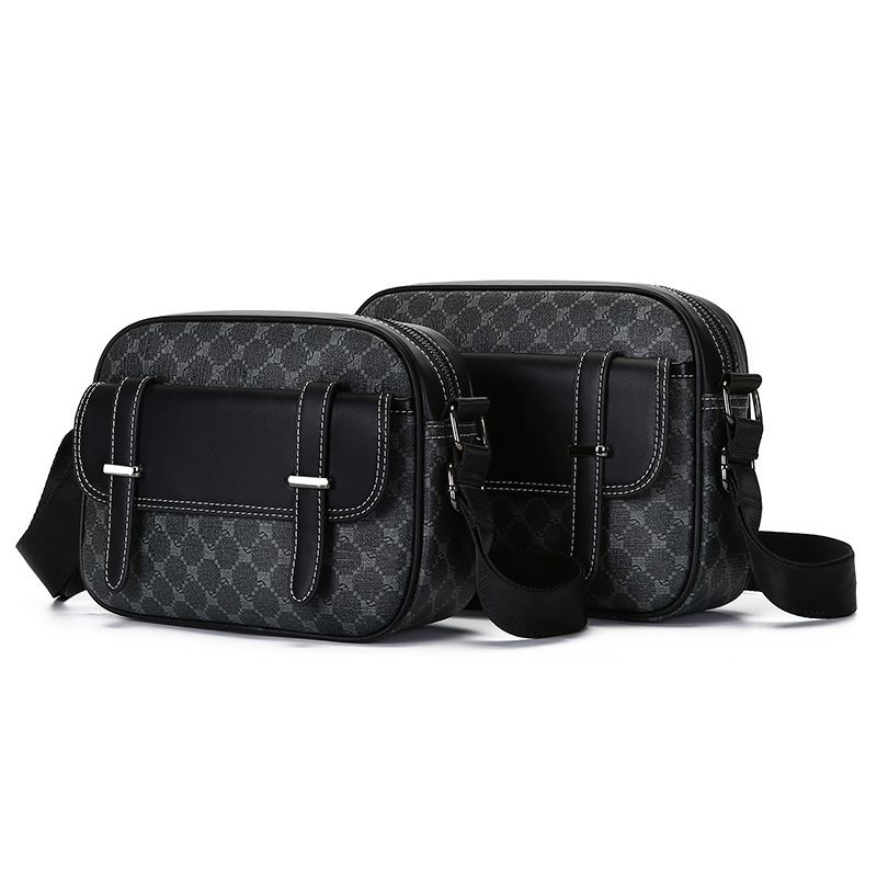 Designer crossbody bag man commuter shoulder bag casual check printed mailman bag outside small backpack