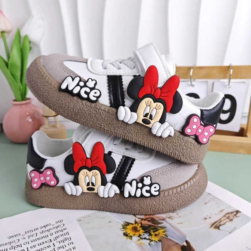 Disney Mickey Mouse & Minnie Mouse Themed Children's Sports Shoes - Durable Slip Resistant Rubber Soles for Little Ones H251119