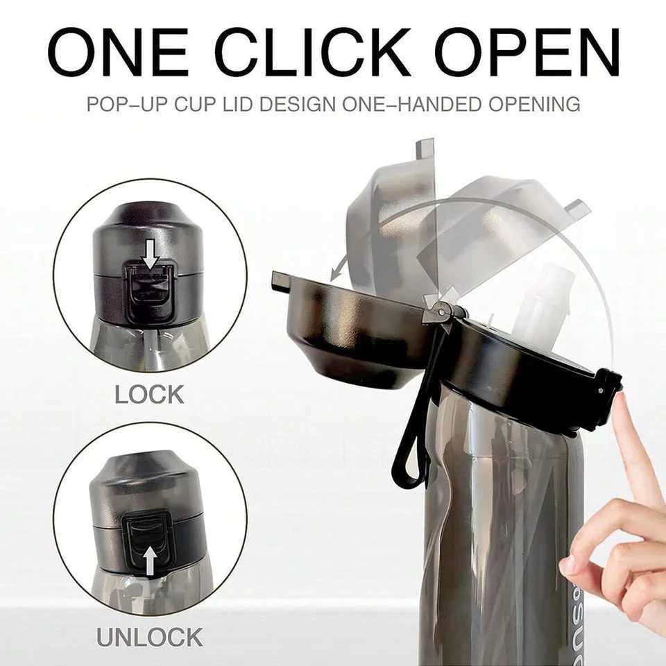 650ml Flavored Water Bottle with Flavor Pods Frosted Air Water up Bottle Camping Fishing Water Cup Set for Outdoor Activities J250923