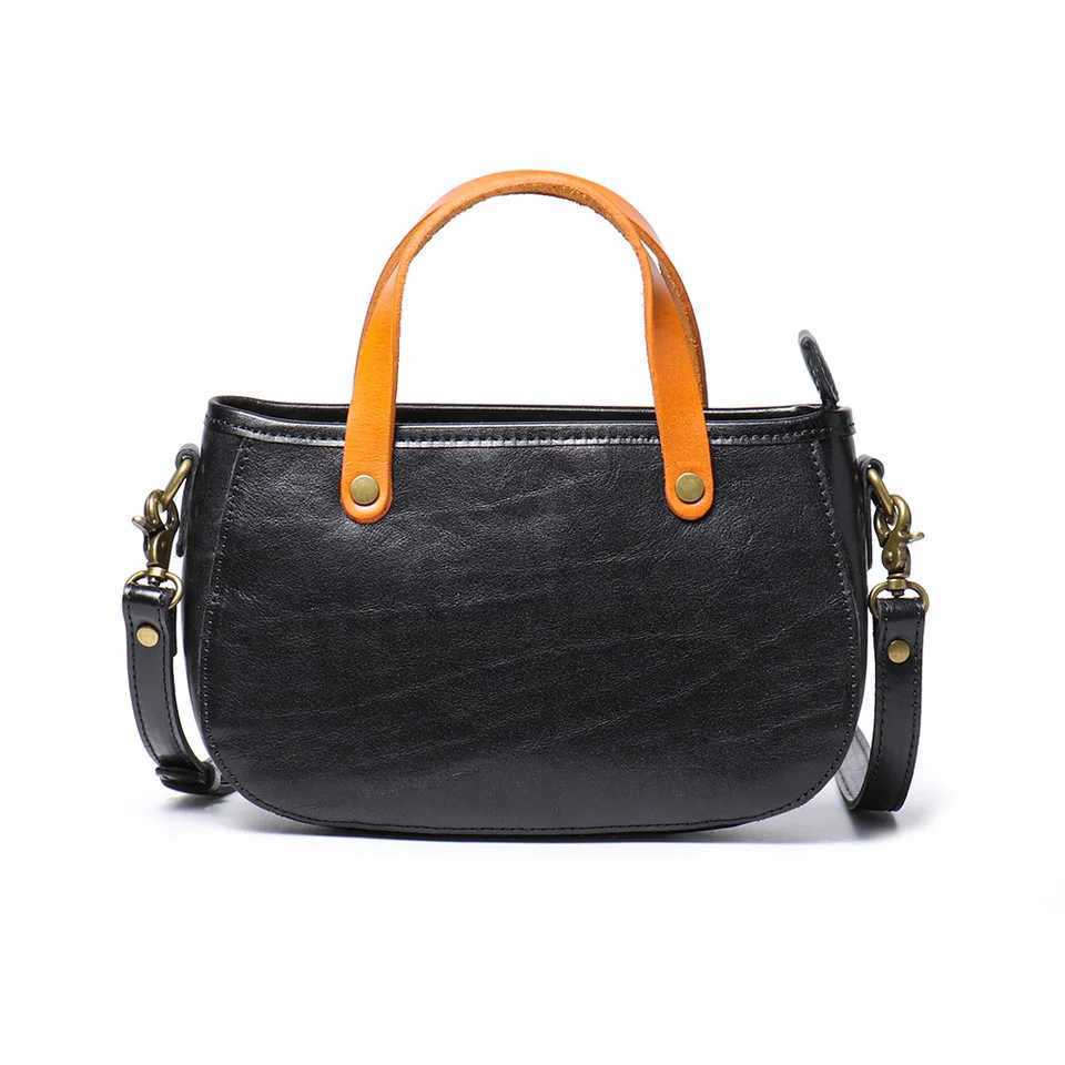 LUOKIR Vintage Womens Genuine Leather Handbag Fashionable Versatile Shoulder bag Multicolor Cowhide Crossbody Bag J251025