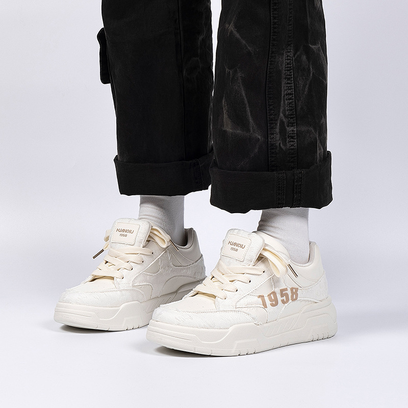 HUAN QIU Free shipping Designer Casual Shoes Height increasing board shoes men thick soled white shoes luxurious