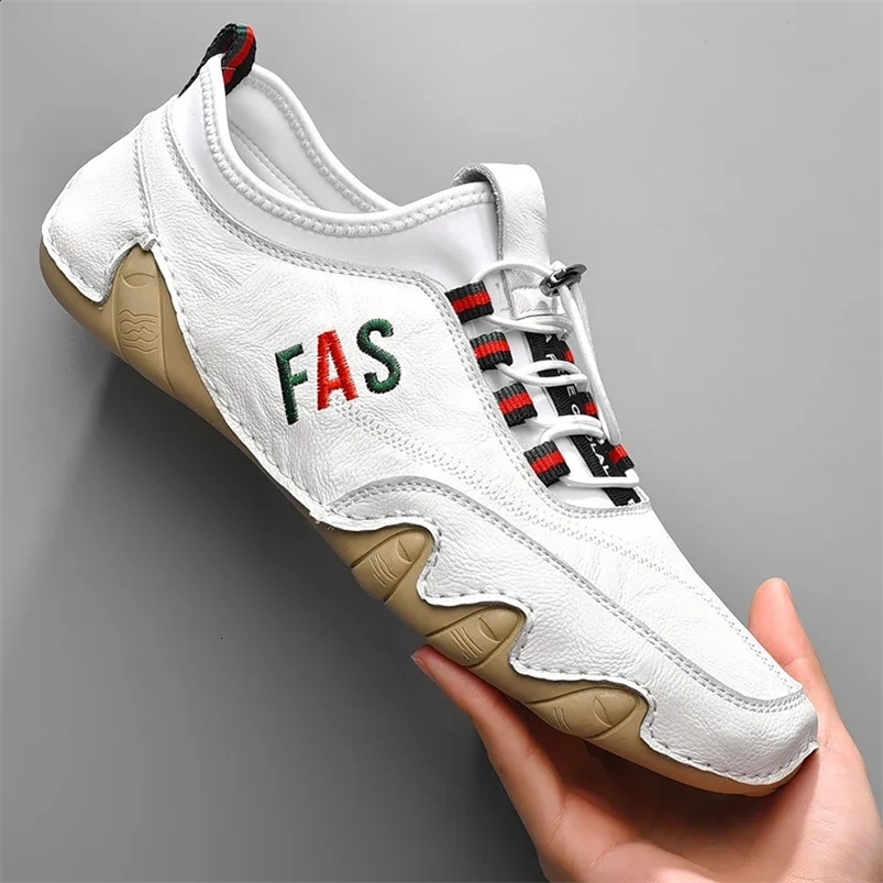 Handmade Leather Casual Men Soft Shoes Sneakers Man Comfortable Leather Shoes Men Loafers Moccasins Driving Shoe 240909