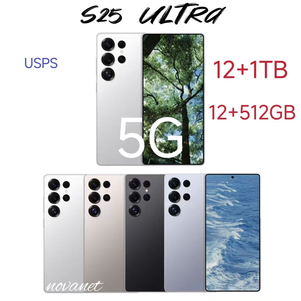 6.8 Inch S25 Ulta Full Touch Sceen 5G Cell Phone 1TB S24 Ulta Android 8 Octa Core Mobile Phones Oiginal Facial Unlocked Smatphone Fingerprint Face ID Mobile Phones Camea