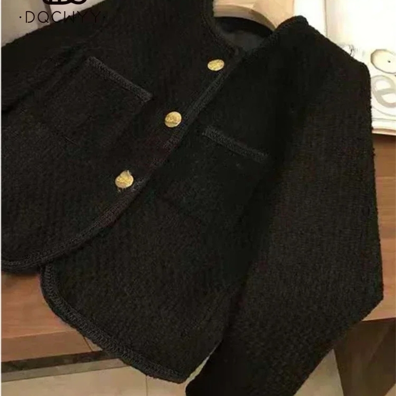in Spring Autumn Women Jacket Coat Korean Fashion Tweed Small Suit Short Versatile Tops Casual Clothes Woman Clothing 240704