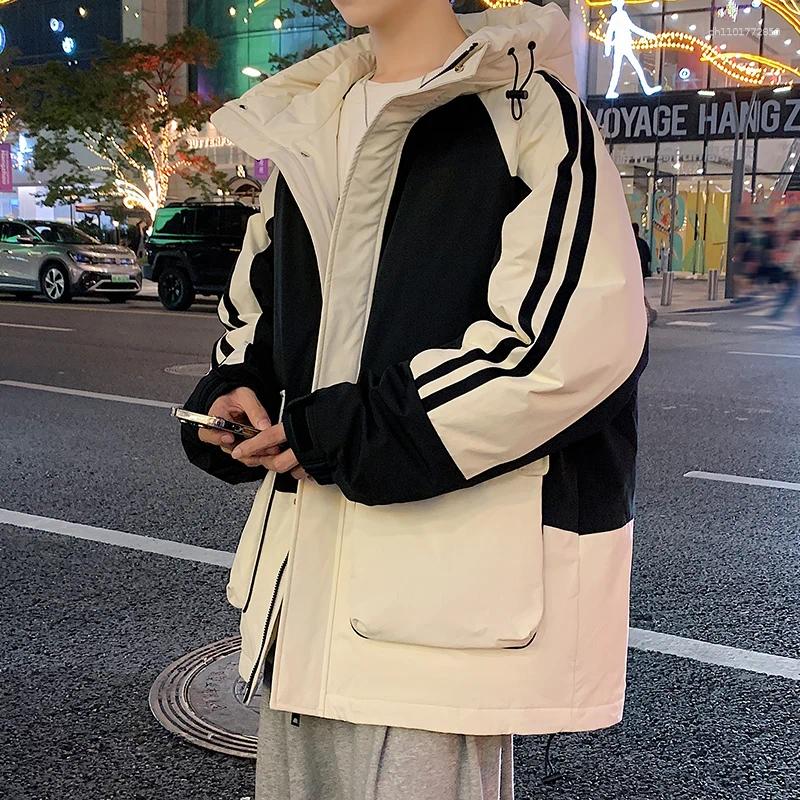 Men's Down Fashionable Versatile Sports Leisure Cold Proof And Warm Jacket With Hat Feather Comfortable Breathable