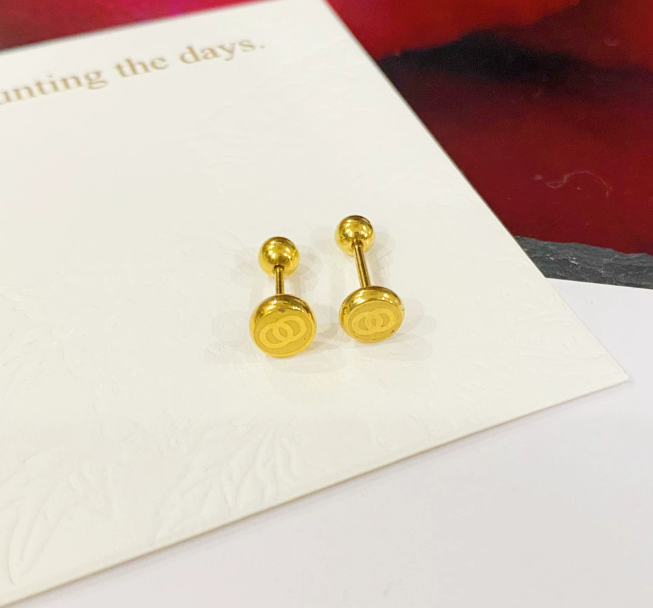 Gold Plated Designer Earrings with Cute Studded Detail - Elegant Jewelry for Weddings & Parties