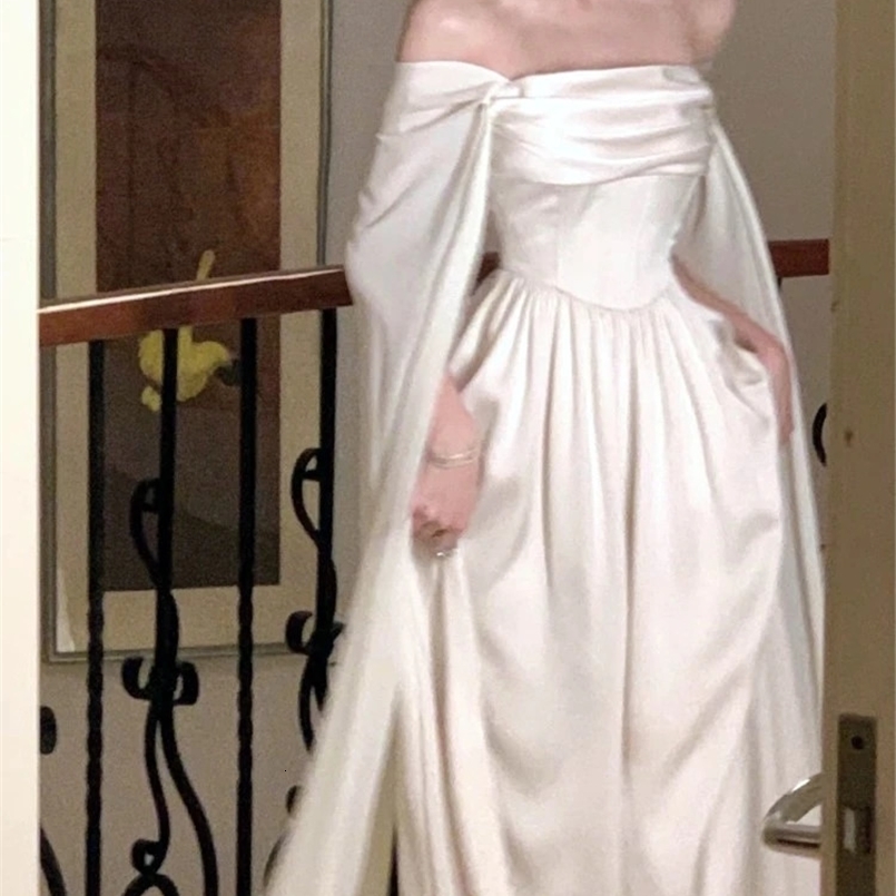 Elegant Wedding Evening Party White Dress Women France Vintage Princess Dresses Formal Occasion Vestidos Korean Chic Clothes 240823