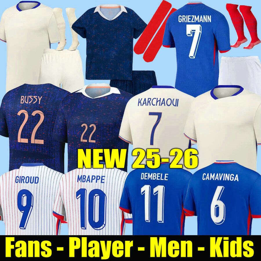 2025 2026 French MBAPPE Soccer Jerey final BENZEMA GIROUD GRIEZMANN SALIBA PAVARD KANTE POGBA THURAM KOLO 2024 25 26 Maillot De Foot Equipe Football Shirt FR