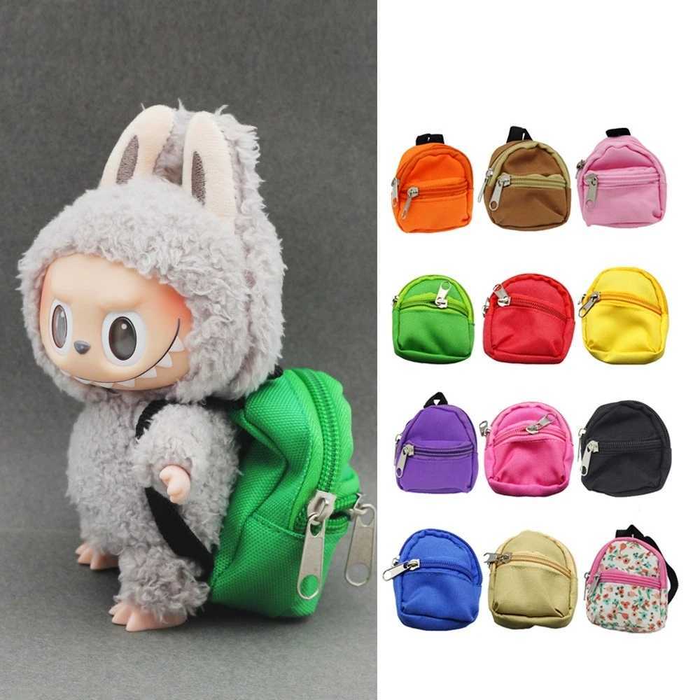 Mini Labubu DollS Clothes Outfit Accessories For Ropa Labubu Idol 10cm cotton doll 16 BJD Canva Backpack Glasses Hat Clothing C250924
