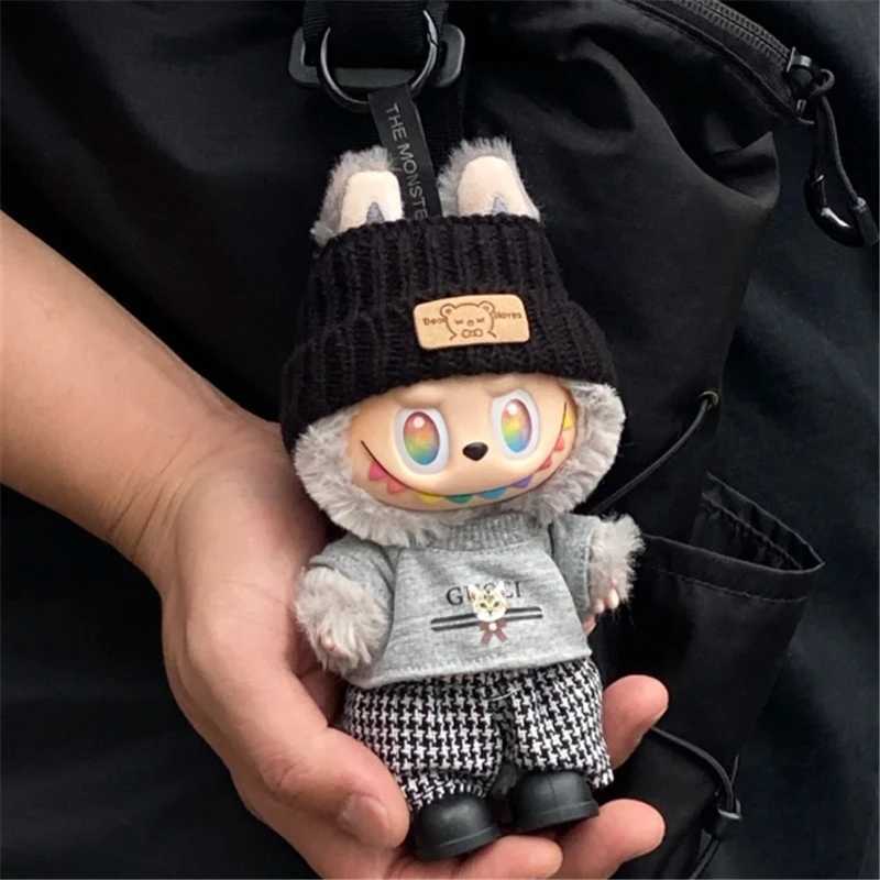 15 17cm For Labubu Doll Clothes Luxury Houndstooth Pants Hat Shoes Set Strap Dress Clothing For CryBaby Dollhouse Accessories C250924