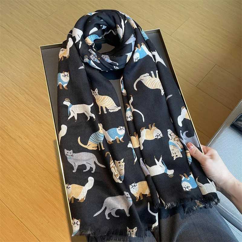 Cartoon Dachshund Dog Pattern Fringe Viscose Scarf Poodle Print Soft Voile Shawls and Wraps Pashmina Muslim Hijab Sjaal 18090Cm W251021