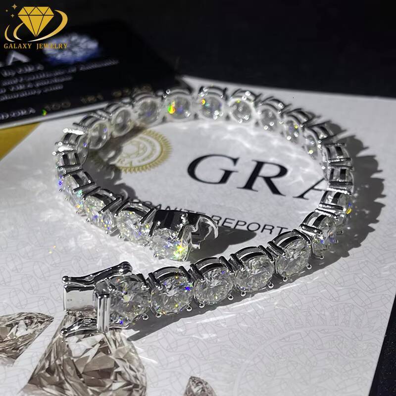 8MM Fashion Jewelry GRA Certified Lab Grown Diamond Tennis Bracelet 925 Sliver D VVS Moissanite Diamond Tennis Chain