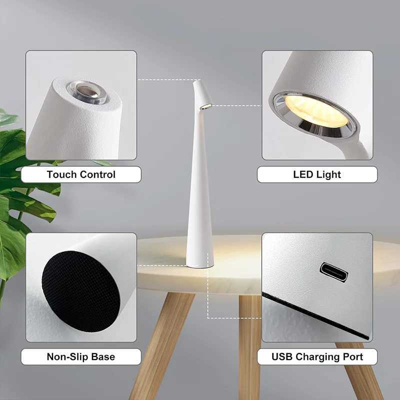 Minimalist LED Desk Lamp for Home Decor Modern ABS Plastic Table Lamp Dimmable Rechargeable Reading Light Living Room Bedroom C251115