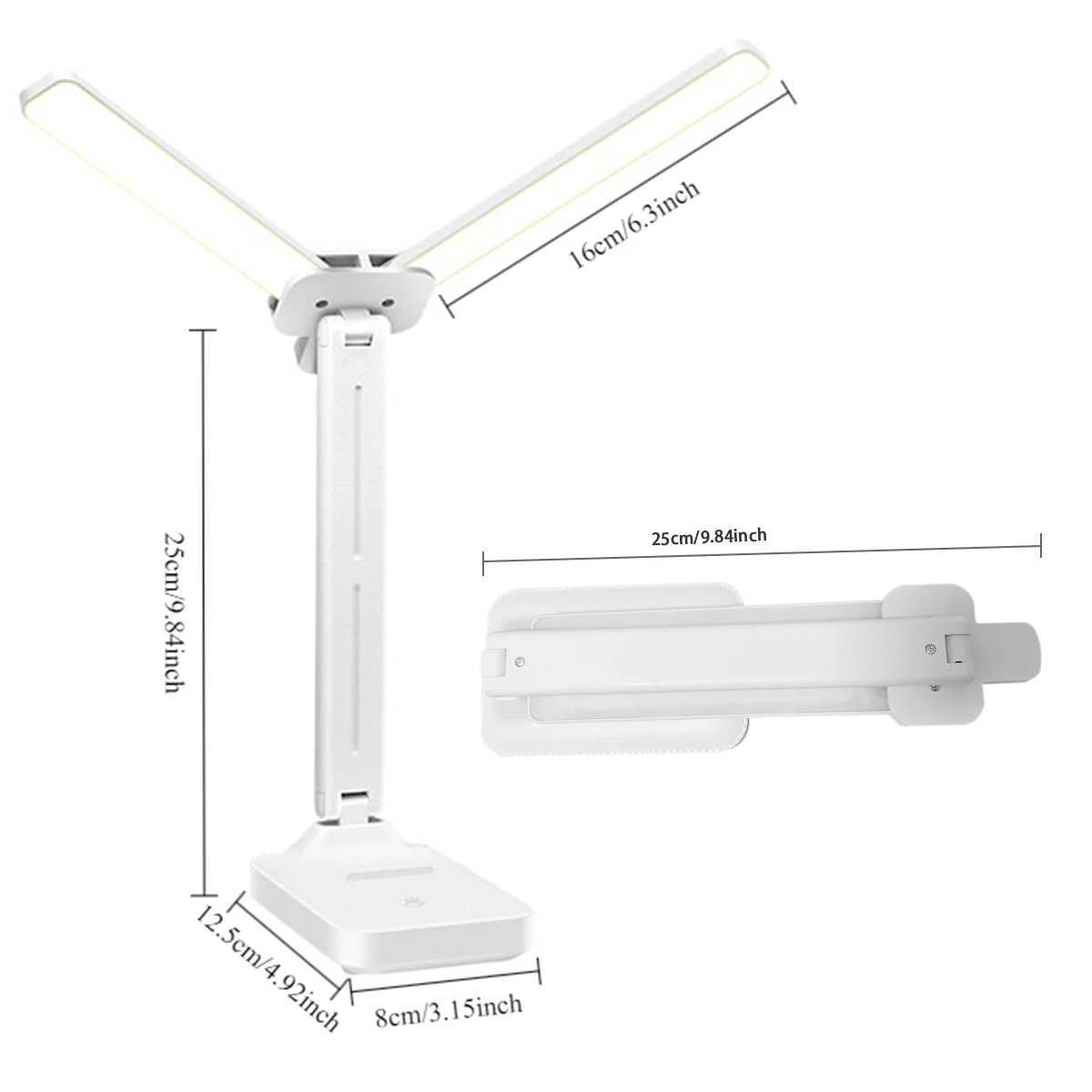 LED desk lamp 3 Levels Dimmable Touch Night Light USB Rechargeable Eye Protection Foldable Table Lamp For Bedroom Bedside Readi C251115