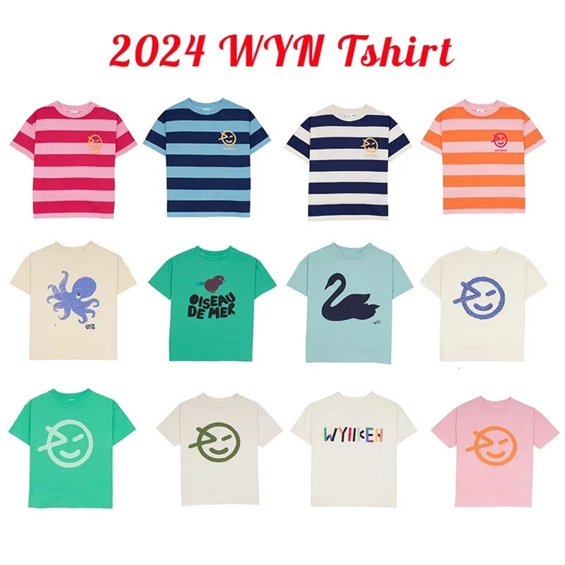 2024 Fashion Kids Summer Casual T-Shirt For Boys and Girls Wyn Toddler Letters Print Short Sleeve Tees Baby Tops 240712bj