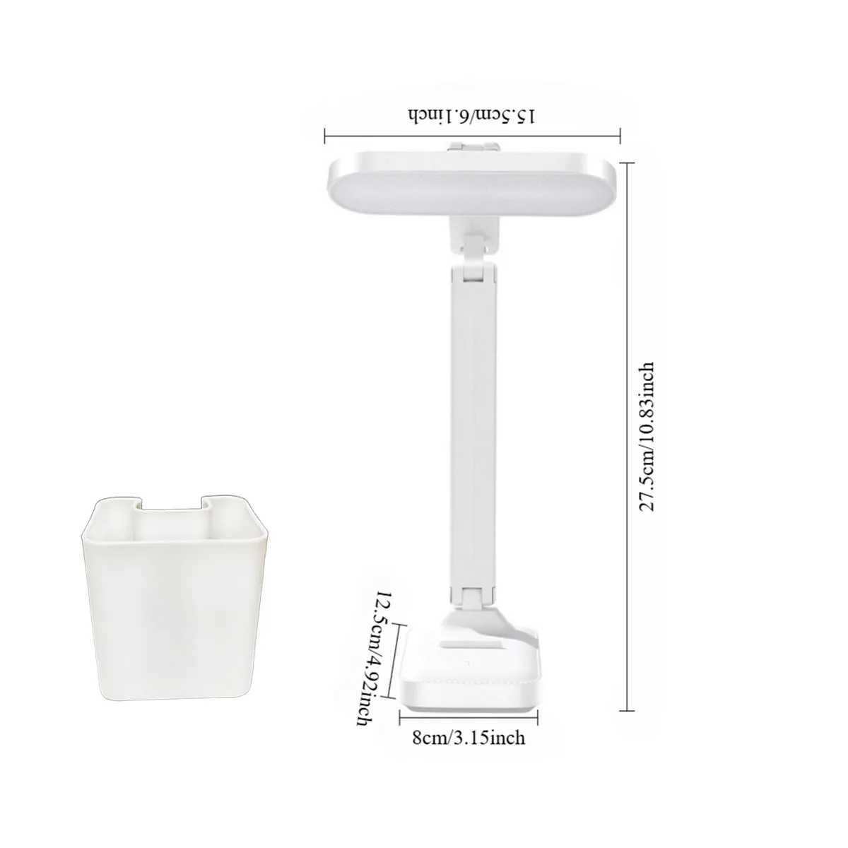 LED folding desk lamp table lamp reading lamp with stationery storage basket touch control USB rechargeable C251115