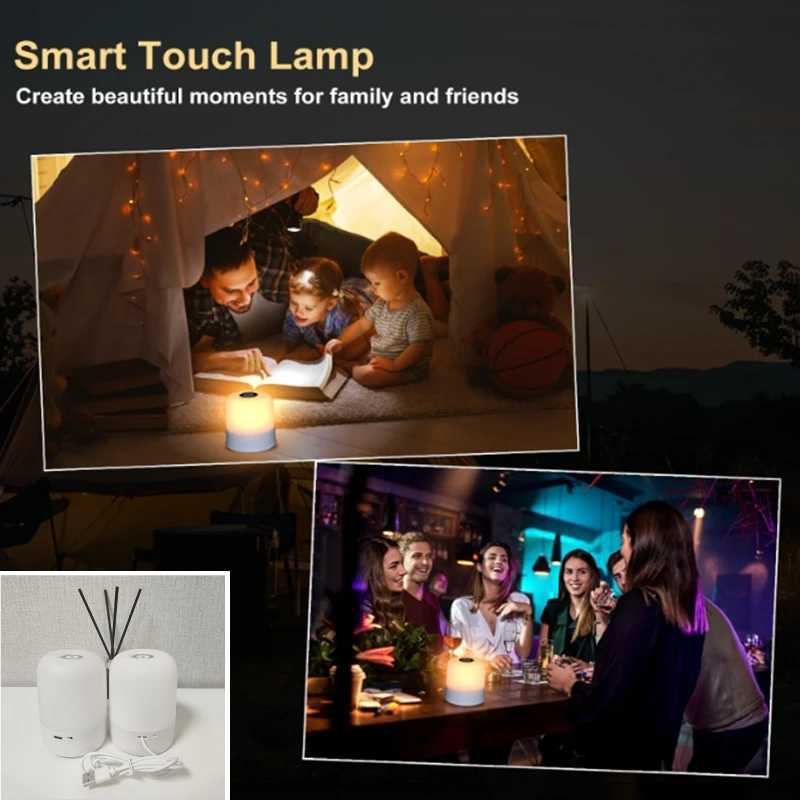 LED Night Lights 3 Colors Dimmable Touch Switch Table Lamp Portable Table Bedside Lamps for Bedroom Bedside Lighting Decoration C251115