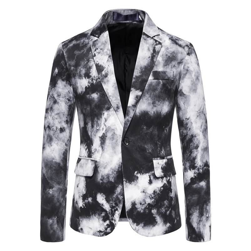 Autumn And Winter Mens Single Coat Individual Print Casual Comfort Business Banquet Good-Looking Single Breasted Mens Suit 240518
