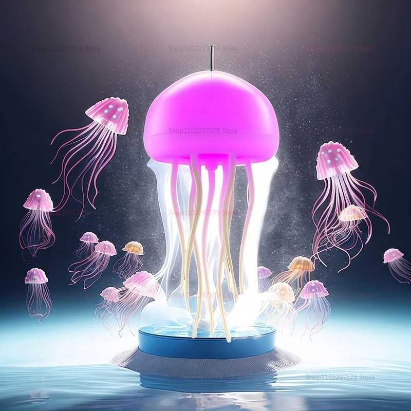 3D Bionic Jellyfish Night Lights RGB Gradient Cute Bedside Lamp Intelligent Voice Control Ambient Sensing Lights Table Lamp C251115