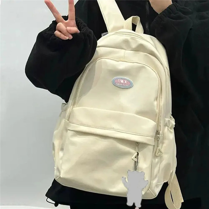 Cute large capacity backpack shoulder bag book nylon travel Knapsacks Kawaii candy color student daily zipper school 240820