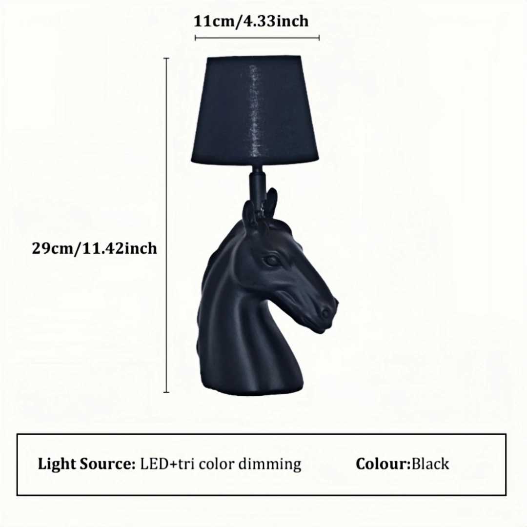 A desktop desk lamp with a horse head statue a bedside night light an adjustable brightness and a 3W power LED lamp C251115