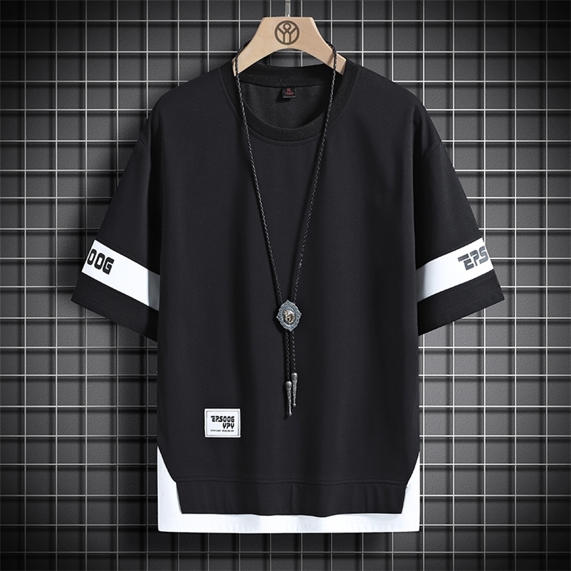 Men's T-Shirts Summer Short Sleeve Harajuku Korean Fashion White Black T-shirt Street Clothing Hip Hop Super Large T-shirt Men's Top T-shirt