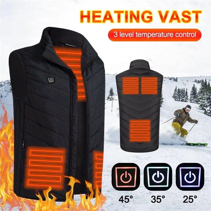 Winter USB Electric Heating Tank Top Sleeveless Warm Jacket Unisex Super Large S-8XL Outdoor 241111