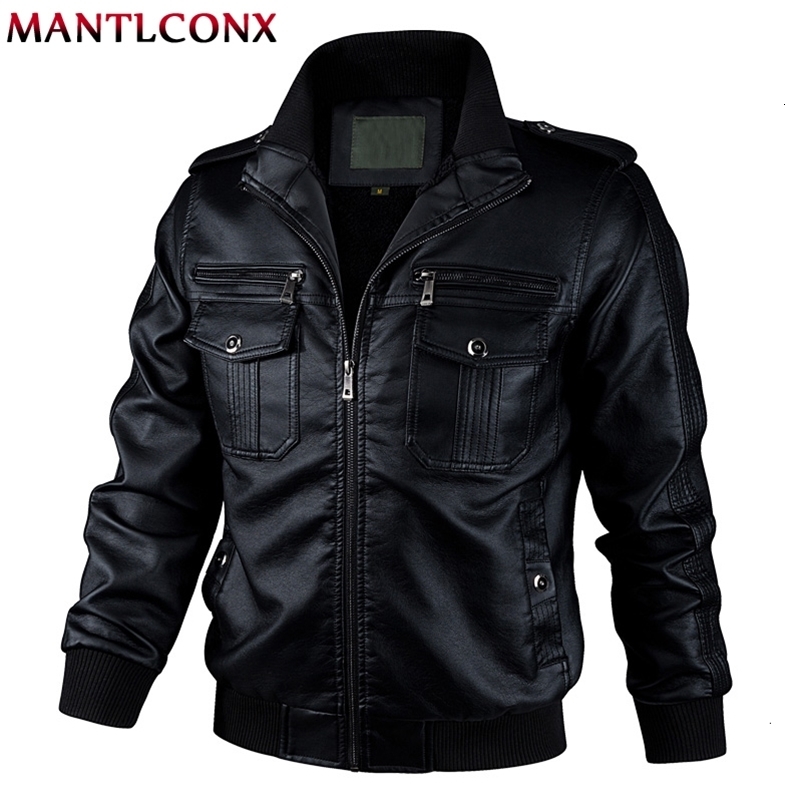 Men's Leather Faux MANTLCONX Autumn Spring Motorcycle Jacket Men Windbreaker Fashion PU Jackets Male Outwear Warm 5XL 6XL 221122