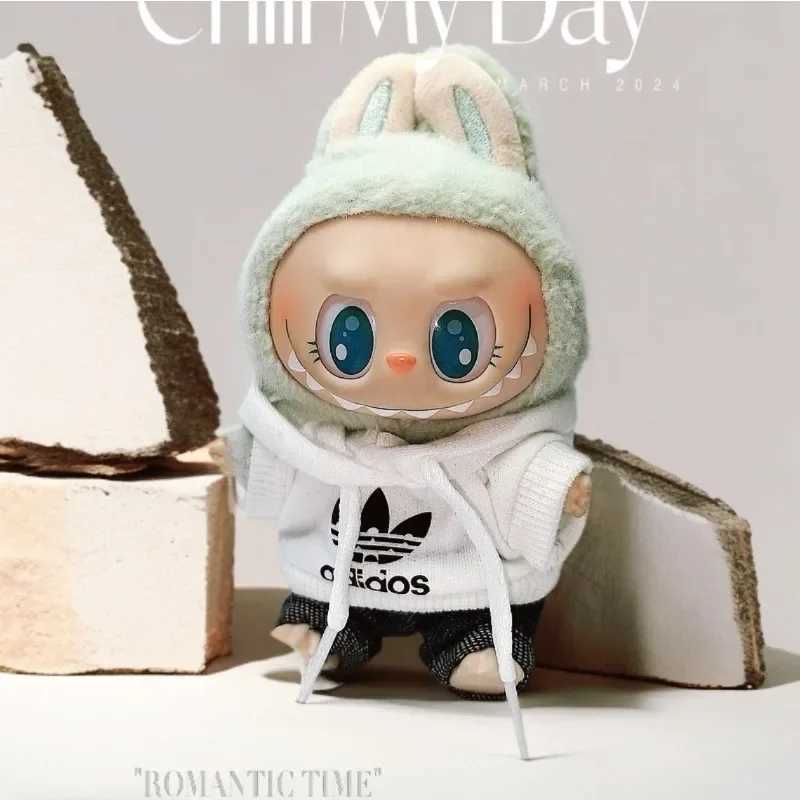 First and second generation Labubu sitting party baby clothes pendant Macaron Labubu clothes new cute overalls cute C250924