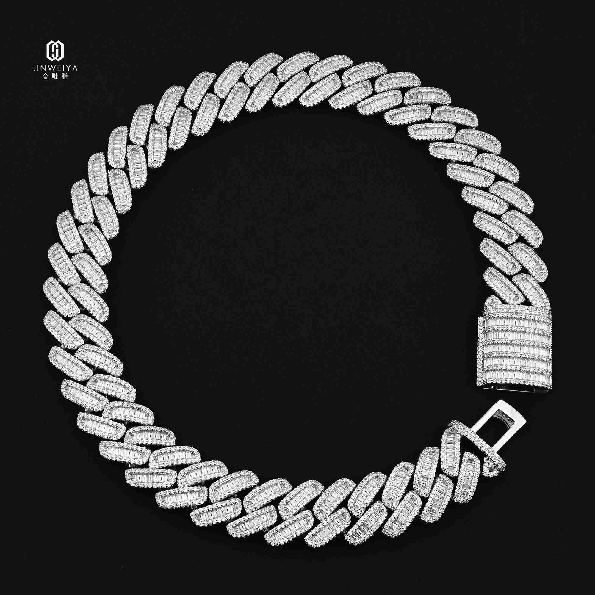 Extra Shiny 18mm Cuban Link Chain for Men Solid Thick Miami Iced Hip Hop Bracelet Mens Moissanite Bracelets Bangles