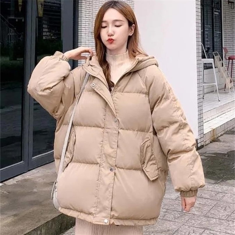 Autumn Winter New Womens Coats Korean Hooded Coat Women Thick Quilted Cotton Parkas Oversized Jacket Female Ins Fashion outwear 201019