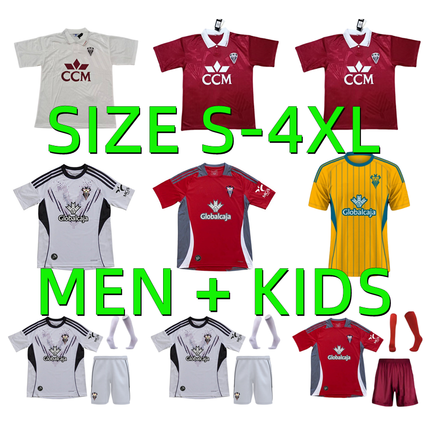 25 26 Albacete Balompie soccer jerseys 1994 1995 retro 2025 2026 Vallejo Manu Fuster Jonathan Dubasin Fran alvarez Flavien Boyomo Riki football shirts Men kids kits